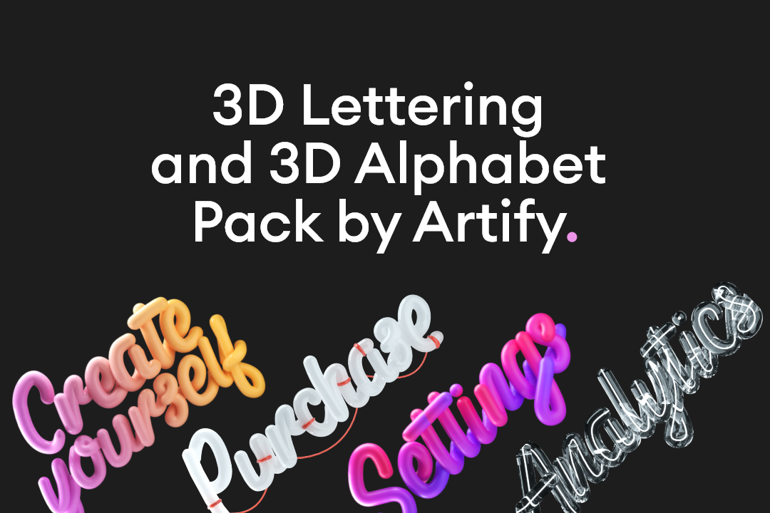 3D Lettering & 3D Alphabet Pack by Artify