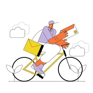 bicycle letter messeger postman delivery