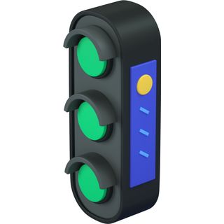 3d traffic lights green