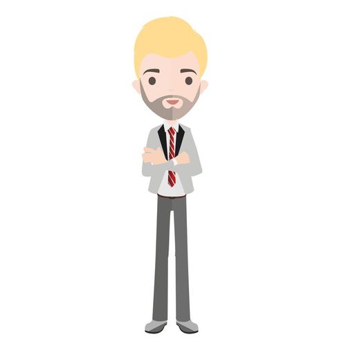 flat characters blonde man